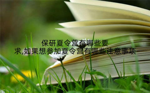 保研夏令营有哪些要求,如果想参加夏令营有哪些注意事项