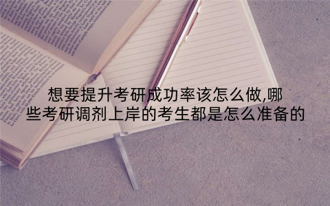 想要提升考研成功率该怎么做,哪些考研调剂上岸的考生都是怎么准备的