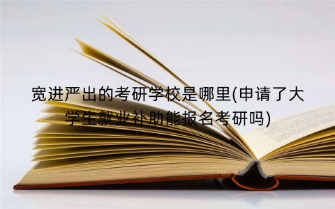 宽进严出的考研学校是哪里(申请了大学生就业补助能报名考研吗)