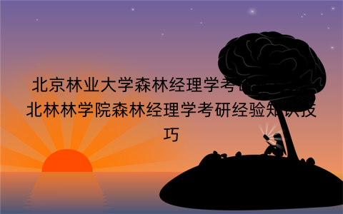 北京林业大学森林经理学考研辅导班：北林林学院森林经理学考研经验知识技巧