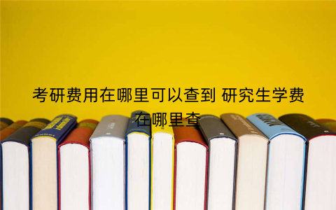 考研费用在哪里可以查到 研究生学费在哪里查