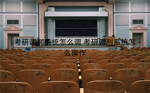 考研调剂系统怎么调 考研调剂系统怎么操作